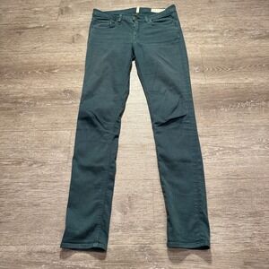 Rag & Bone Jeans Womens 27 Green Denim Skinny Cotton Tencel Casual 27x30 Adult